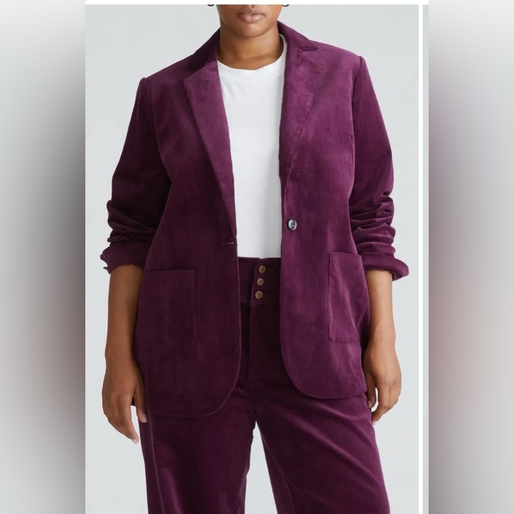 Universal Standars Purple Corduroy Blazer and Pants Set